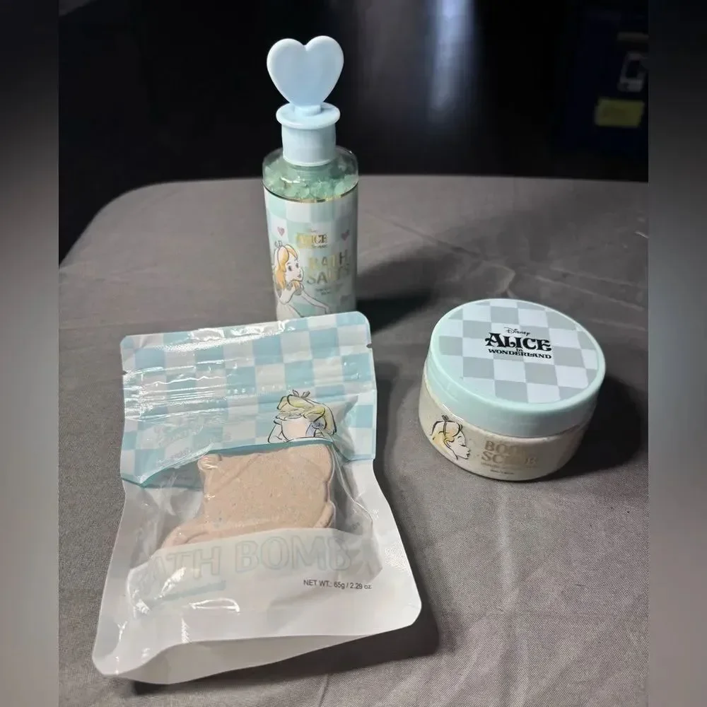 3 New Alice in Wonderland Themed Bath Bundle NWT Vanilla Shea
